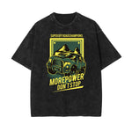 Faded Humorous Cartoon Pattern T Shirt