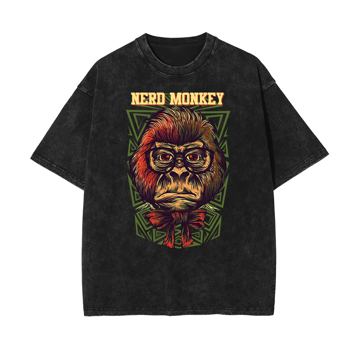 Faded Humorous Cartoon Pattern T Shirt