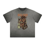 Thick Faded Punk Cartoon Pattern Tee