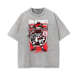 Faded Punk Cartoon Pattern T Shirt