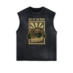 Camiseta sin mangas con estampado de dibujos animados punk