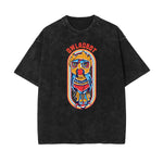 Stone Wash Punk Cartoon Graphic Tee