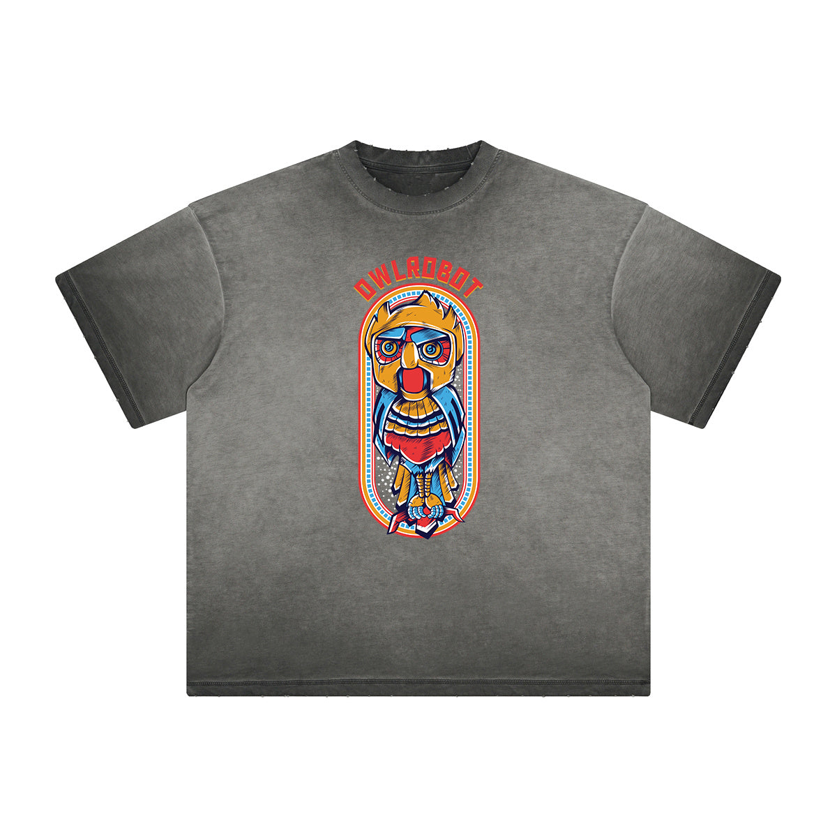 Thick Faded Punk Cartoon Pattern Tee