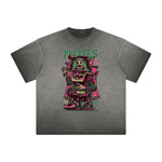 Thick Faded Punk Cartoon Pattern Tee