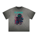 Thick Faded Punk Cartoon Pattern Tee