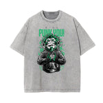 Faded Punk Cartoon Pattern T Shirt