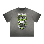 Thick Faded Punk Cartoon Pattern Tee