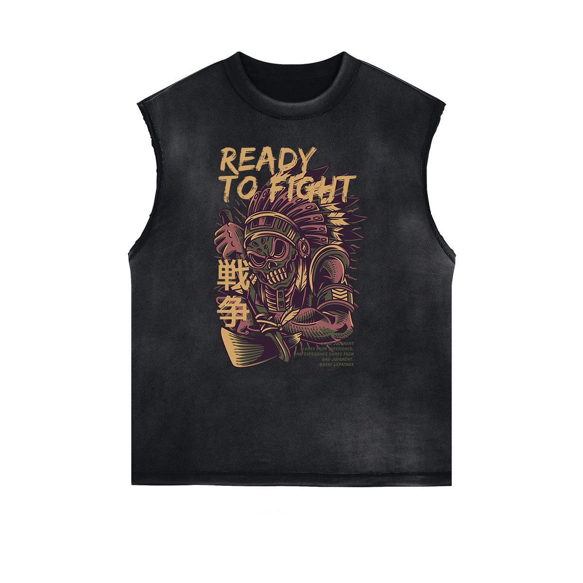 Camiseta sin mangas con estampado de dibujos animados punk