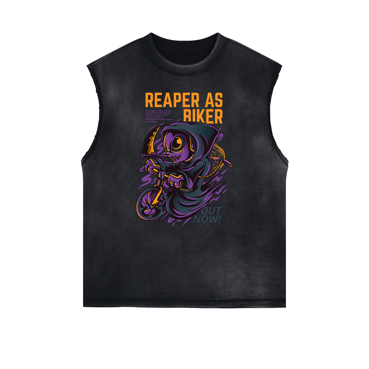 Camiseta sin mangas con estampado de dibujos animados punk