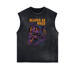 Camiseta sin mangas con estampado de dibujos animados punk