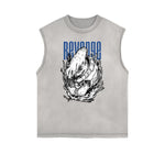 Camiseta sin mangas con estampado de dibujos animados punk