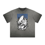 Thick Faded Punk Cartoon Pattern Tee