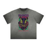 Thick Faded Punk Cartoon Pattern Tee