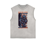 Camiseta sin mangas con estampado de dibujos animados punk