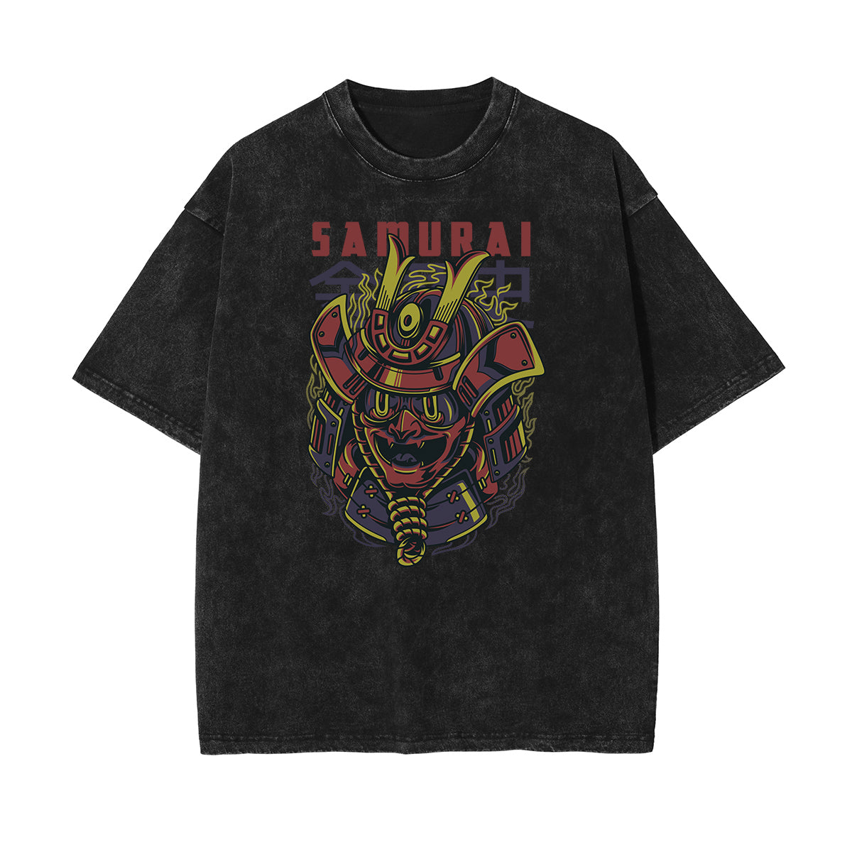 Camiseta con estampado abstracto de dibujos animados descolorido