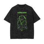 Camiseta con estampado abstracto de dibujos animados descolorido