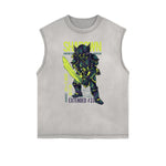 Cartoon Abstract Graphic Muscle Tank