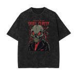 Camiseta con estampado abstracto de dibujos animados descolorido