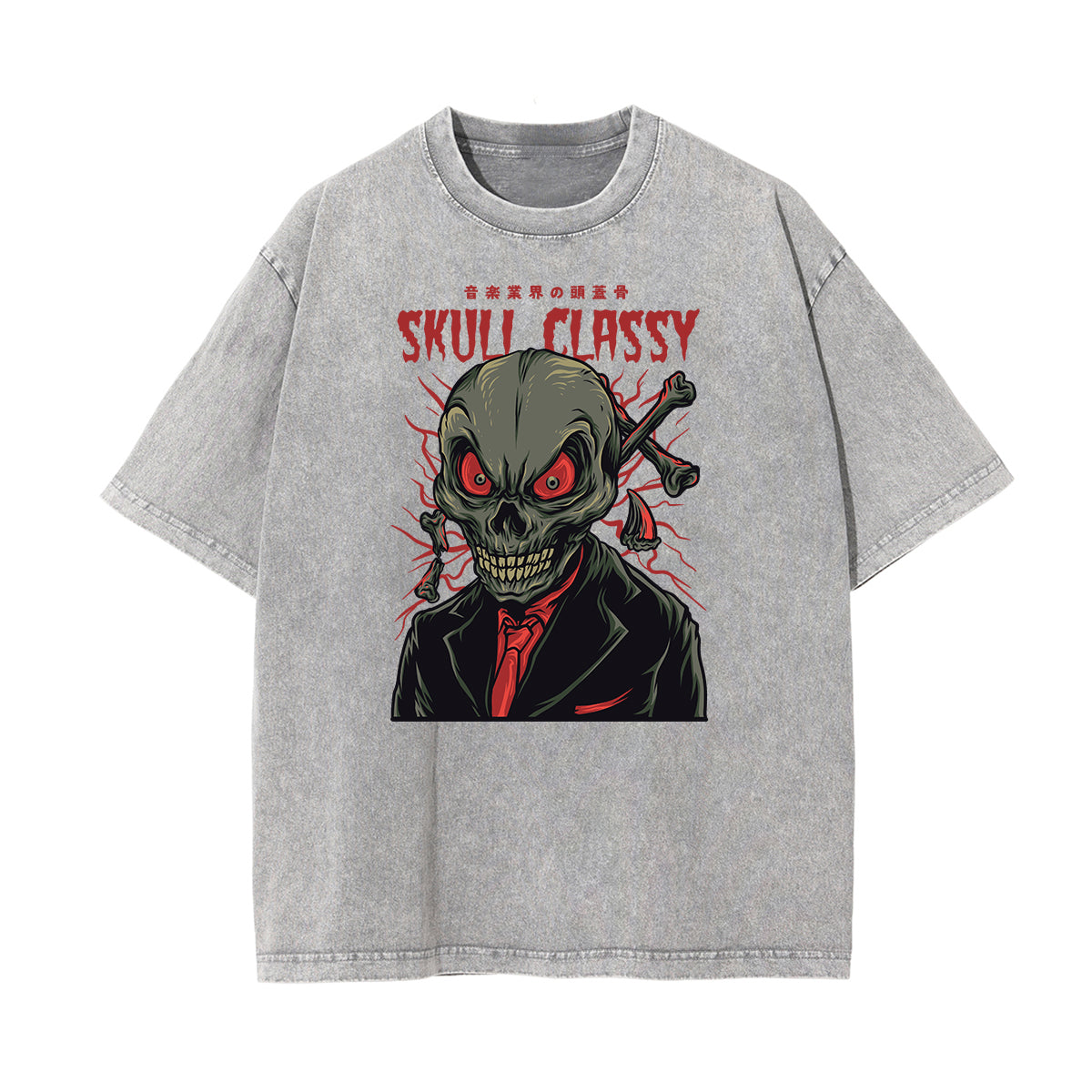 Cartoon Abstract Stone Wash Graphic Tee