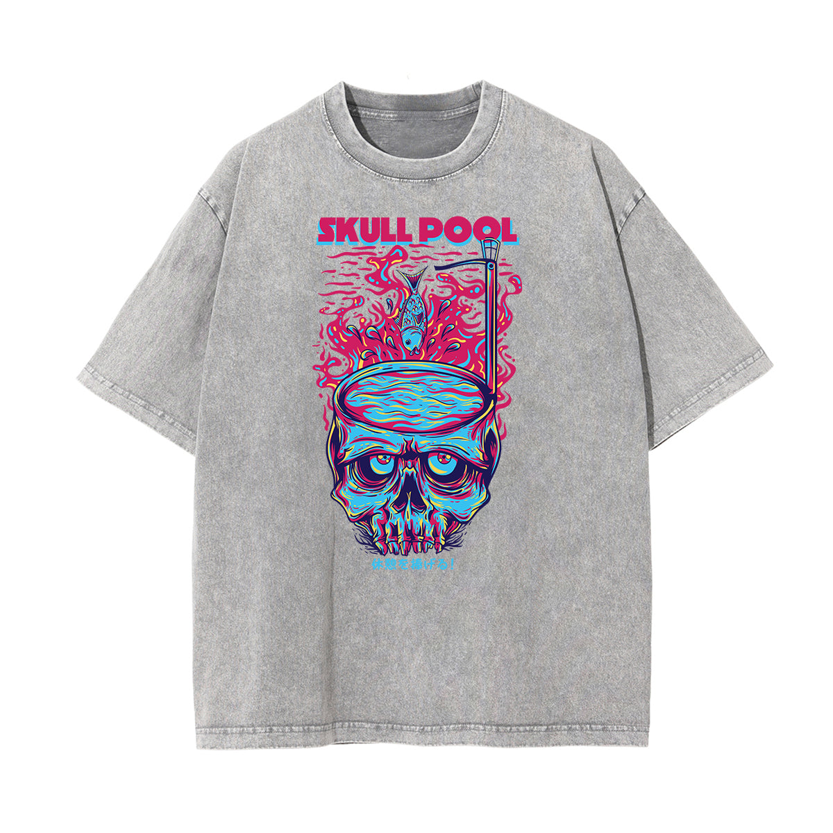 Cartoon Abstract Stone Wash Graphic Tee