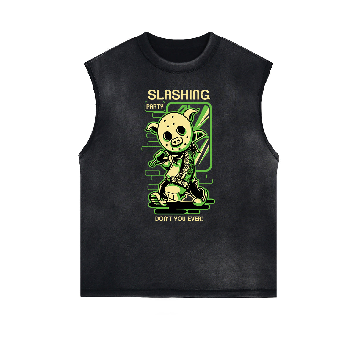 Camiseta sin mangas con estampado abstracto de dibujos animados