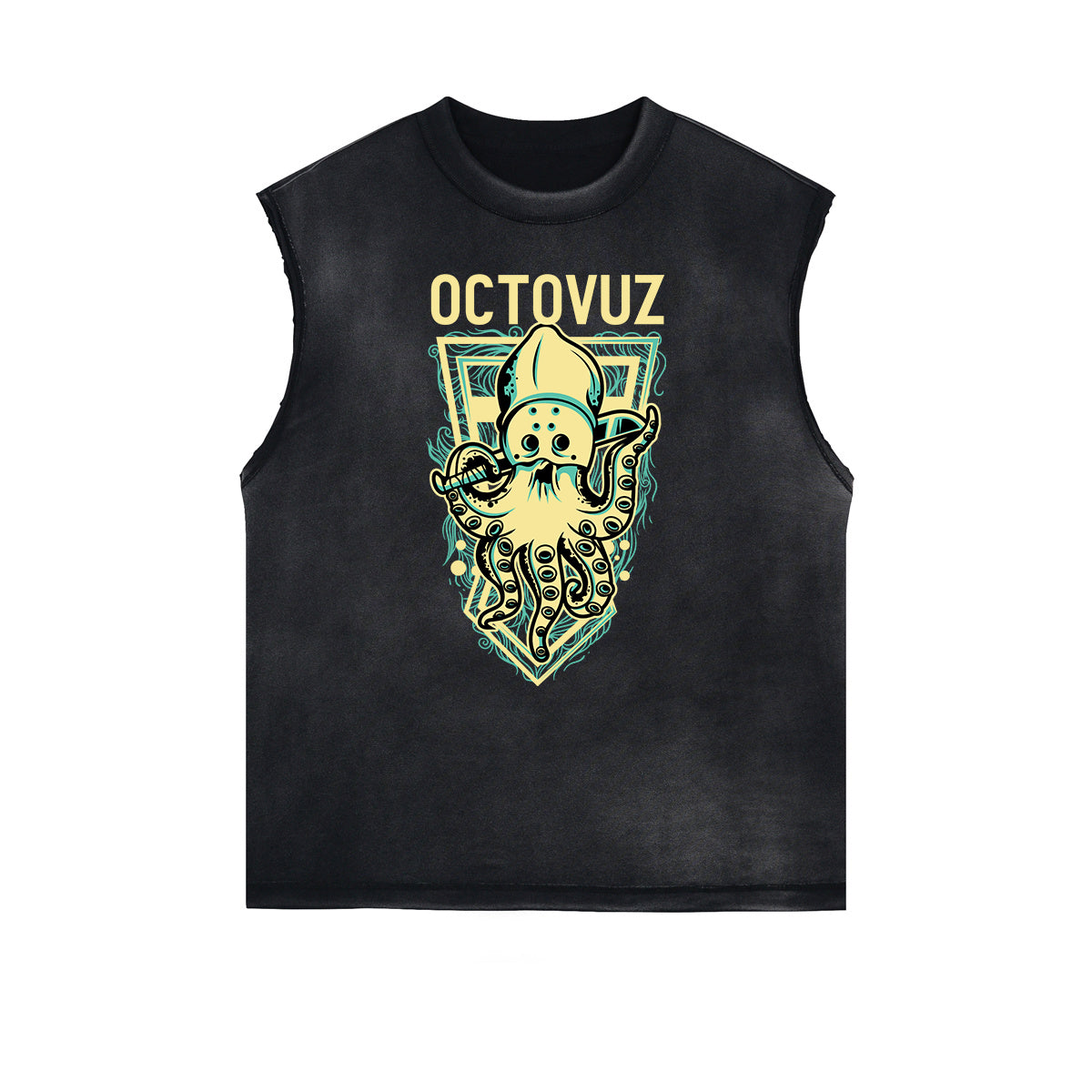 Camiseta sin mangas con estampado abstracto de dibujos animados