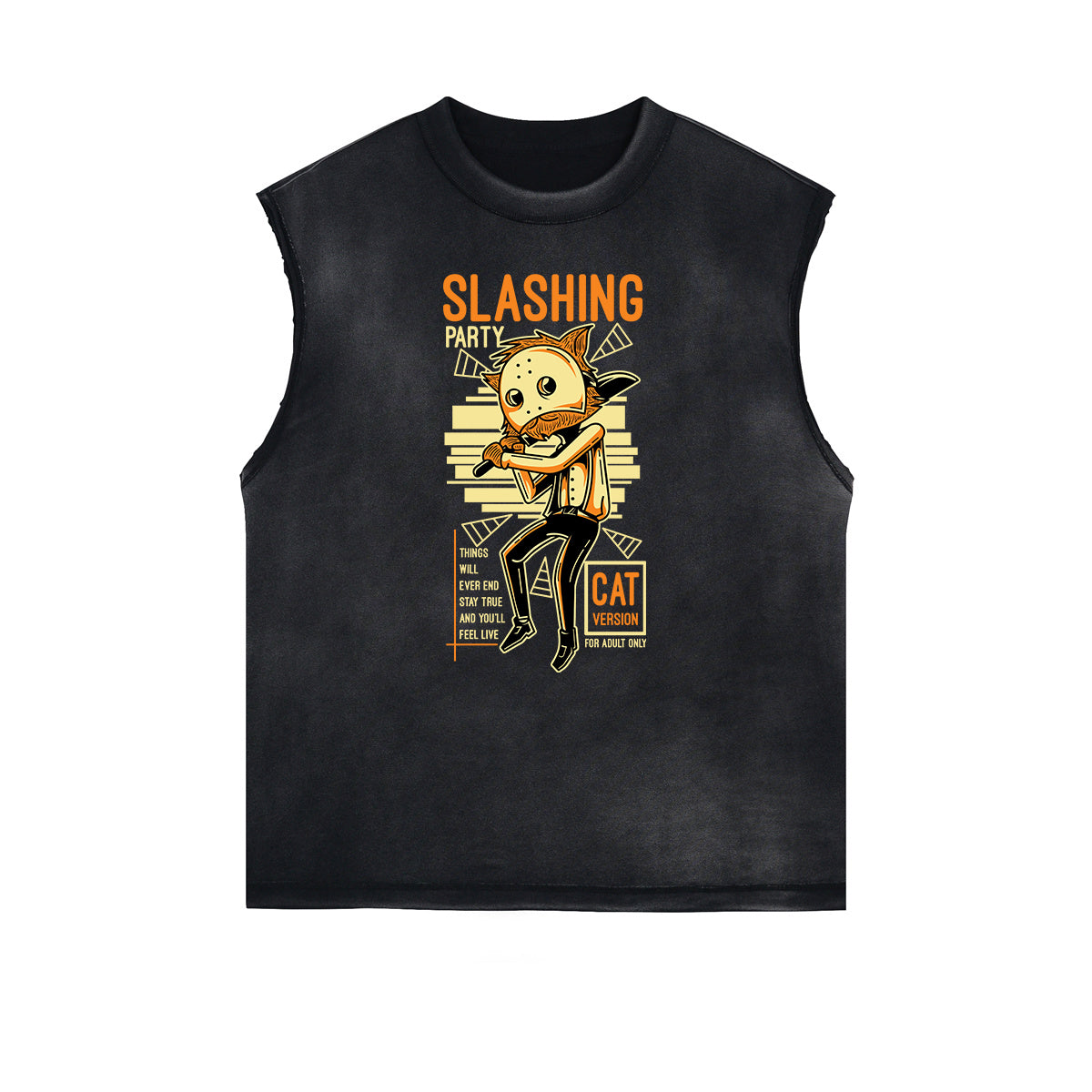 Camiseta sin mangas con estampado abstracto de dibujos animados