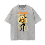 Cartoon Abstract Stone Wash Graphic Tee