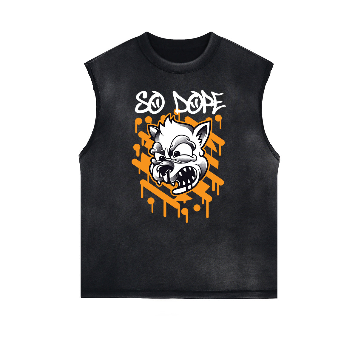 Camiseta sin mangas con estampado abstracto de dibujos animados