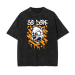 Camiseta con estampado abstracto de dibujos animados descolorido