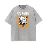 Cartoon Abstract Stone Wash Graphic Tee