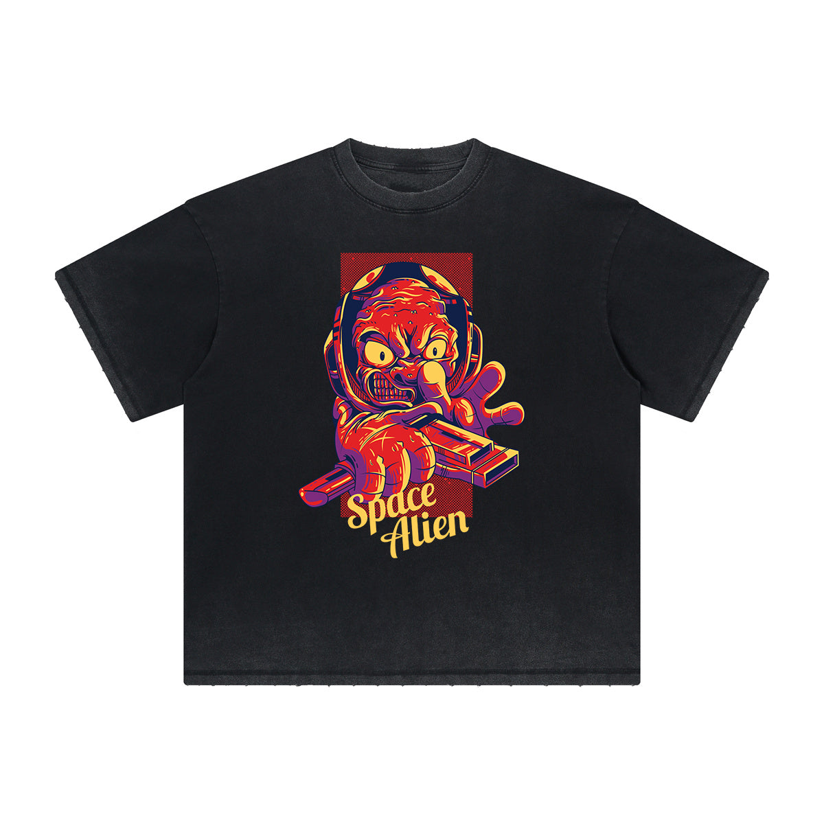 Cartoon Abstract Thick Faded Pattern Tee