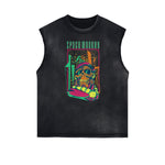 Camiseta sin mangas con estampado abstracto de dibujos animados