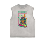 Cartoon Abstract Graphic Muscle Tank