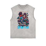 Cartoon Abstract Graphic Muscle Tank