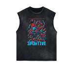 Camiseta sin mangas con estampado abstracto de dibujos animados