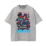 Cartoon Abstract Stone Wash Graphic Tee