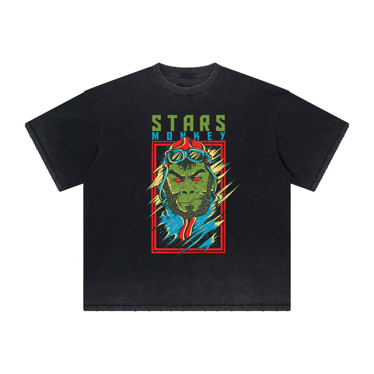 Camiseta gráfica deshilachada vintage de dibujos animados retro