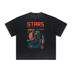 Camiseta gráfica deshilachada vintage de dibujos animados retro