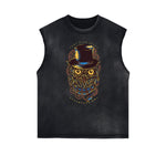 Camiseta sin mangas con estampado de dibujos animados retro