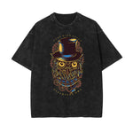 Camiseta retro con estampado de dibujos animados descoloridos