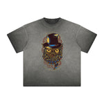 Retro Cartoon Thick Faded Pattern Tee