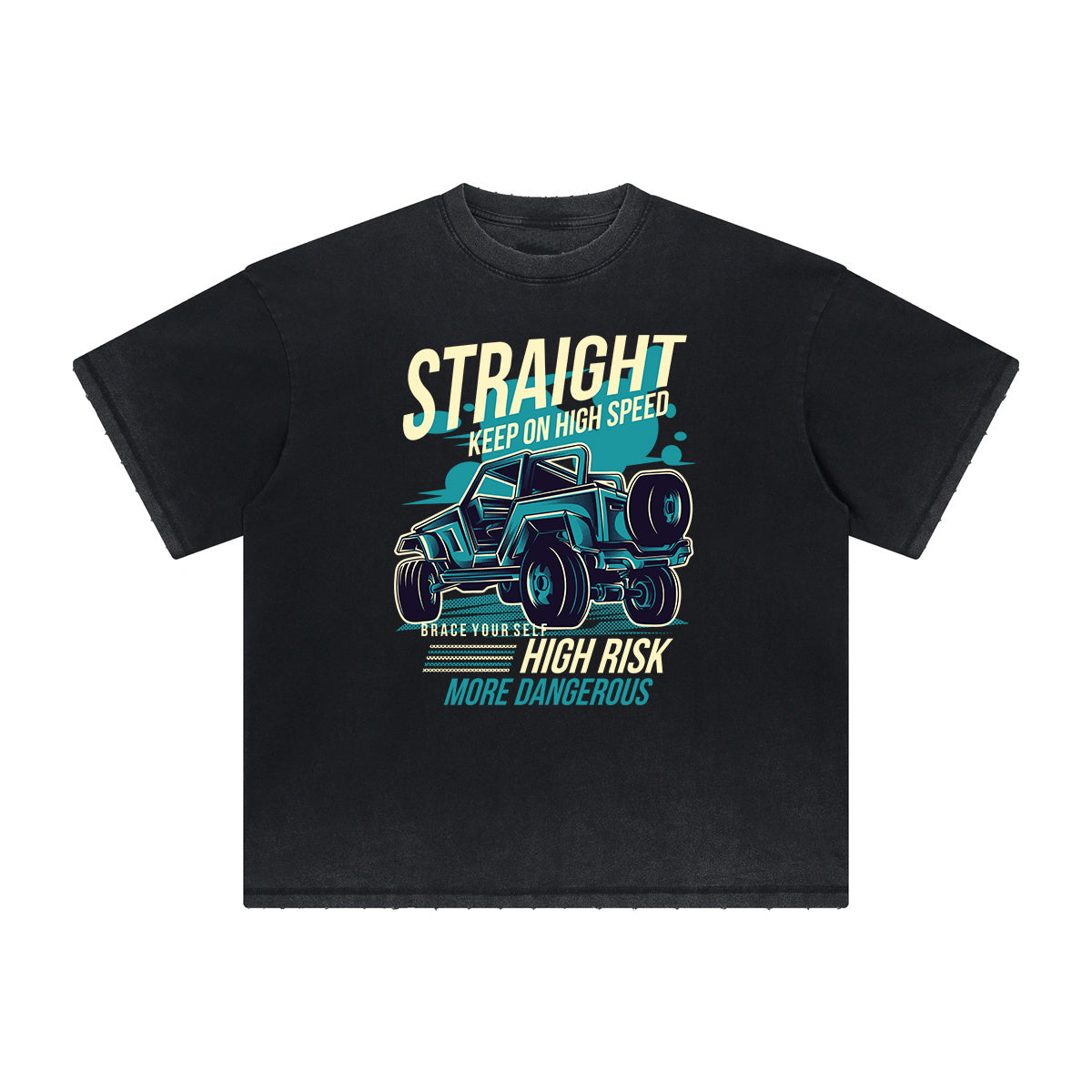 Camiseta gráfica deshilachada vintage de dibujos animados retro