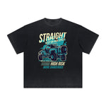 Camiseta gráfica deshilachada vintage de dibujos animados retro