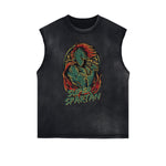 Camiseta sin mangas con estampado de dibujos animados retro