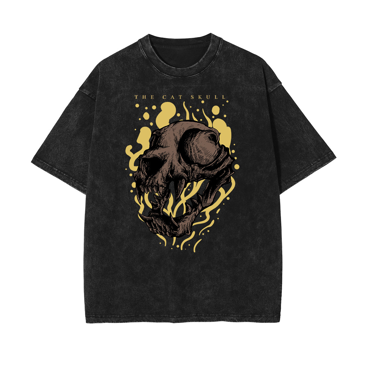 Camiseta retro con estampado de dibujos animados descoloridos