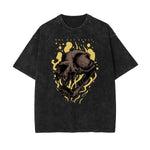 Camiseta retro con estampado de dibujos animados descoloridos