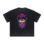 Camiseta gráfica deshilachada vintage de dibujos animados retro
