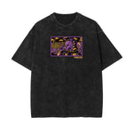 Camiseta retro con estampado de dibujos animados descoloridos