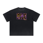 Camiseta gráfica deshilachada vintage de dibujos animados retro